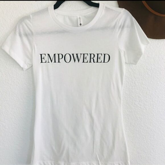 Empowered White & Black slim fit SS Tshirt - Picture 2 of 4